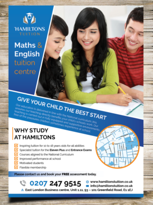 Flyer Design by Masha K for Hamiltons Tuition Ltd | Design #7105055