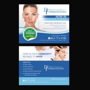DERMATOLOGY SERVICES ADDING CARE FOR sKIN, HAIR AND NAILS  | Postcard Design by NatPearlDesigns