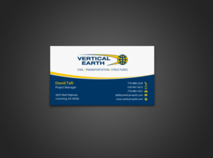 Design de Carte de Visite par chandrayaan.creative pour Vertical Earth Inc | Design : #7102747