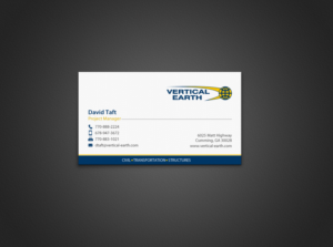 Design de Carte de Visite par chandrayaan.creative pour Vertical Earth Inc | Design : #7102749