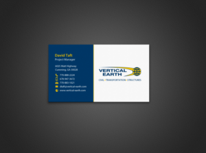 Design de Carte de Visite par chandrayaan.creative pour Vertical Earth Inc | Design : #7102751