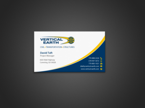 Design de Carte de Visite par chandrayaan.creative pour Vertical Earth Inc | Design : #7102752