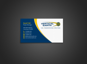 Design de Carte de Visite par chandrayaan.creative pour Vertical Earth Inc | Design : #7102755