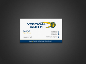 Design de Carte de Visite par chandrayaan.creative pour Vertical Earth Inc | Design : #7102756
