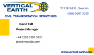 Design de Carte de Visite par sabiq pour Vertical Earth Inc | Design : #7095571