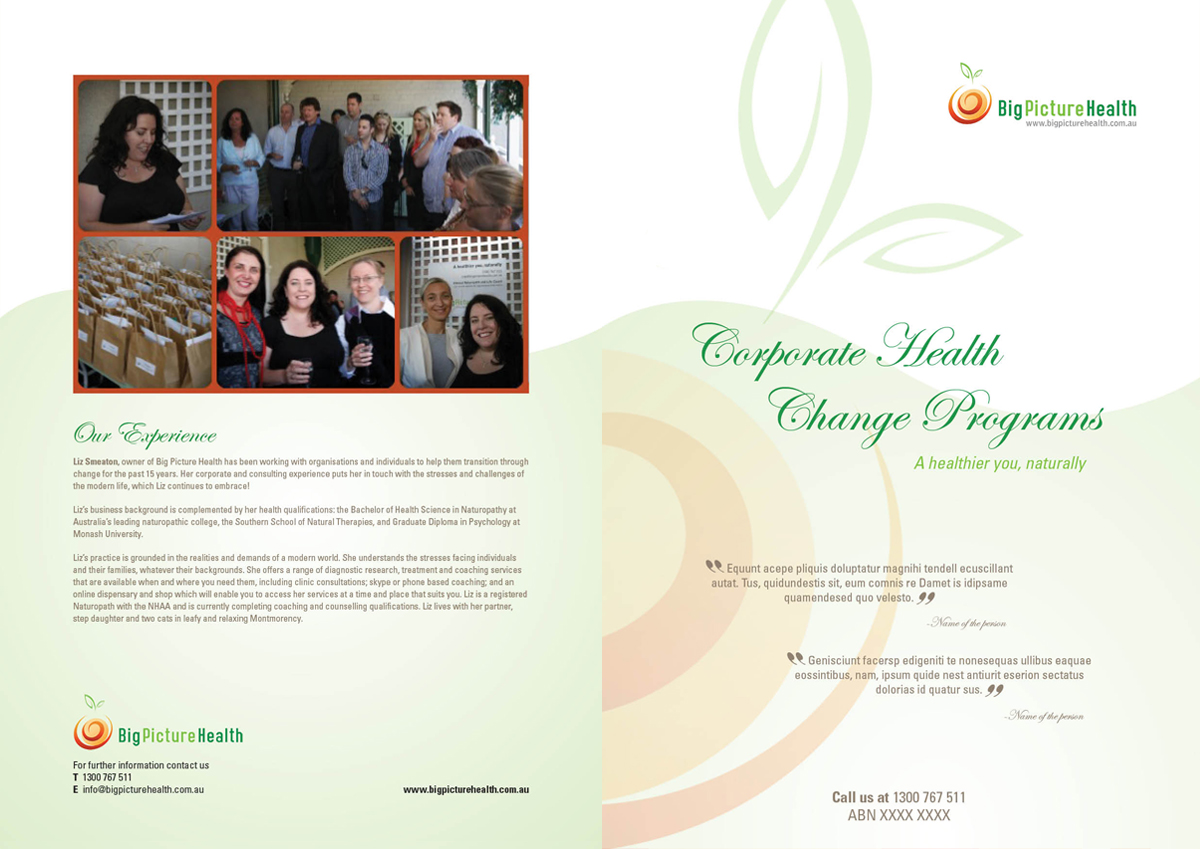 Diseño de Brochure por DesignFive para Big Picture Health | Diseño #1854964