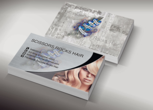 Visitenkarten-Design von Pixi Dust für Scissors Rocks Hair | Design: #7110907