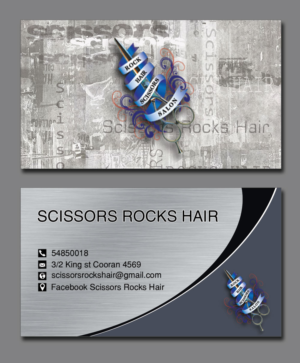 Visitenkarten-Design von Pixi Dust für Scissors Rocks Hair | Design: #7110908