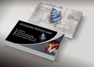 Visitenkarten-Design von Pixi Dust für Scissors Rocks Hair | Design: #7110911