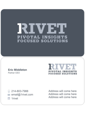 Business Card Design by Sushma for 1Rivet | Design: #7148877
