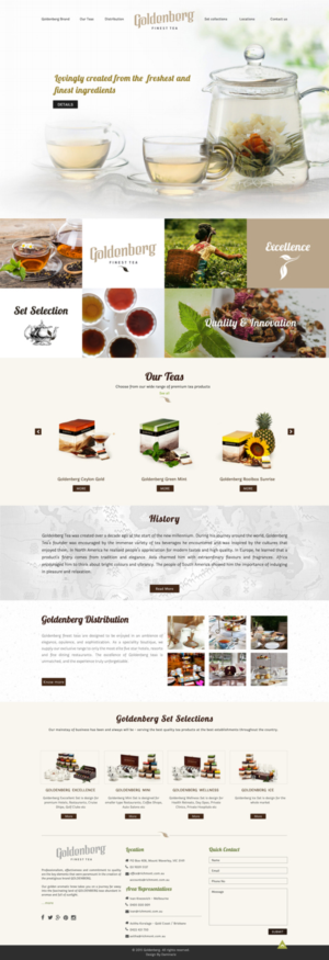 Diseño Web por Da Miracle para Goldenberg Finest Tea | Diseño #7183370