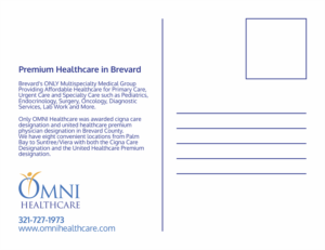 Design de Carte Postale par barinix pour Omni healthcare  | Design : #7120418