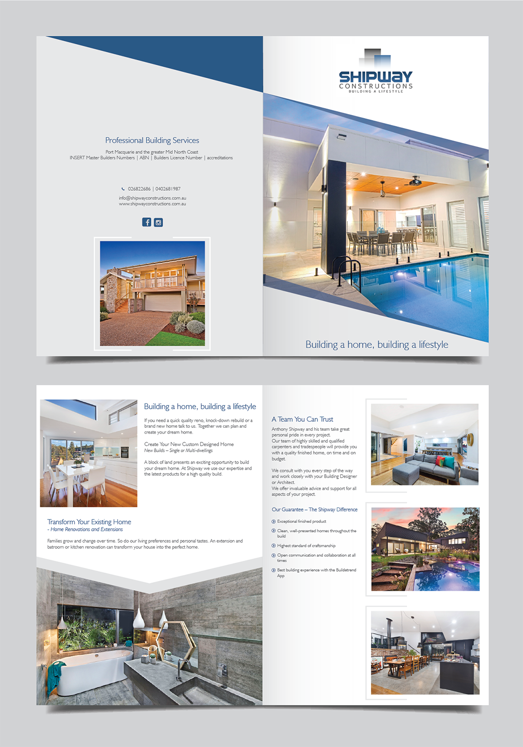 Brochure Design by alex989 for Shipway Constructions | Design #11849568