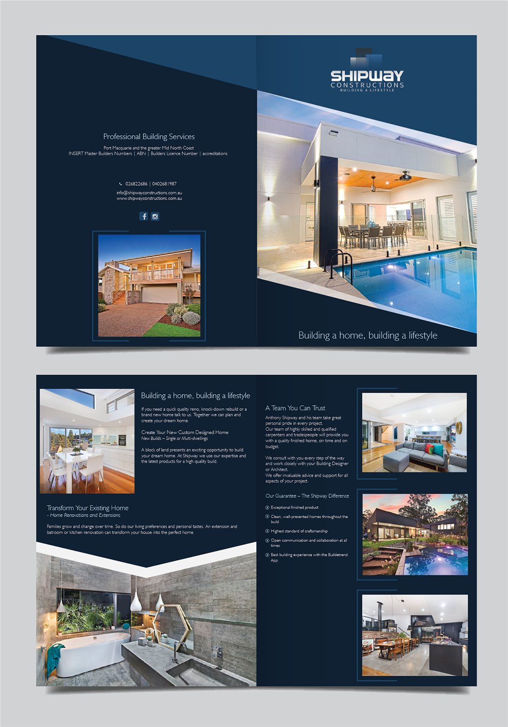 Brochure Design by alex989 for Shipway Constructions | Design #11849569