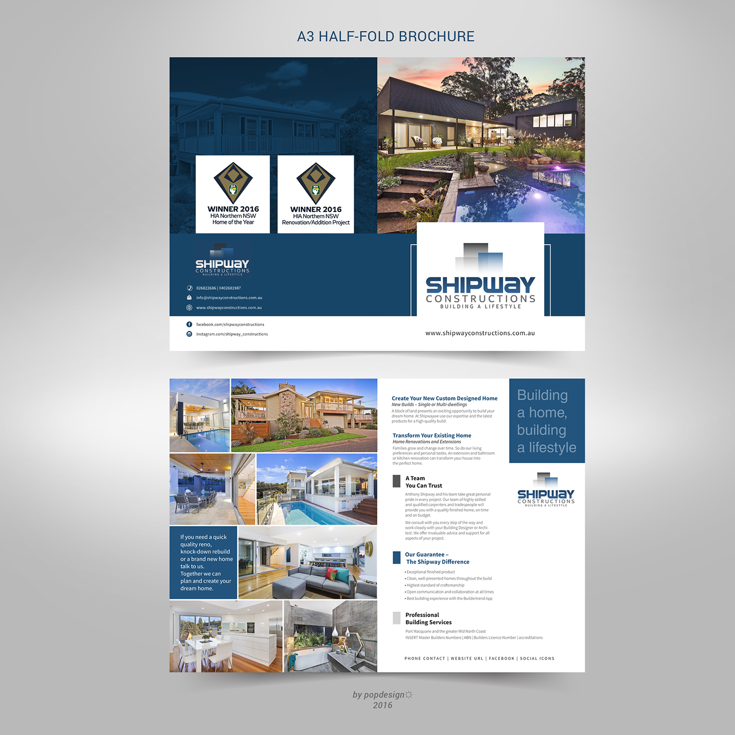 Brochure Design by popdesign¤ for Shipway Constructions | Design #12198452