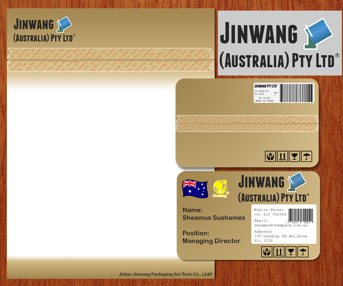 Diseño de Tarjeta de Presentación por harpcab para Jinwang (Australia) Pty Ltd | Diseño #1829439