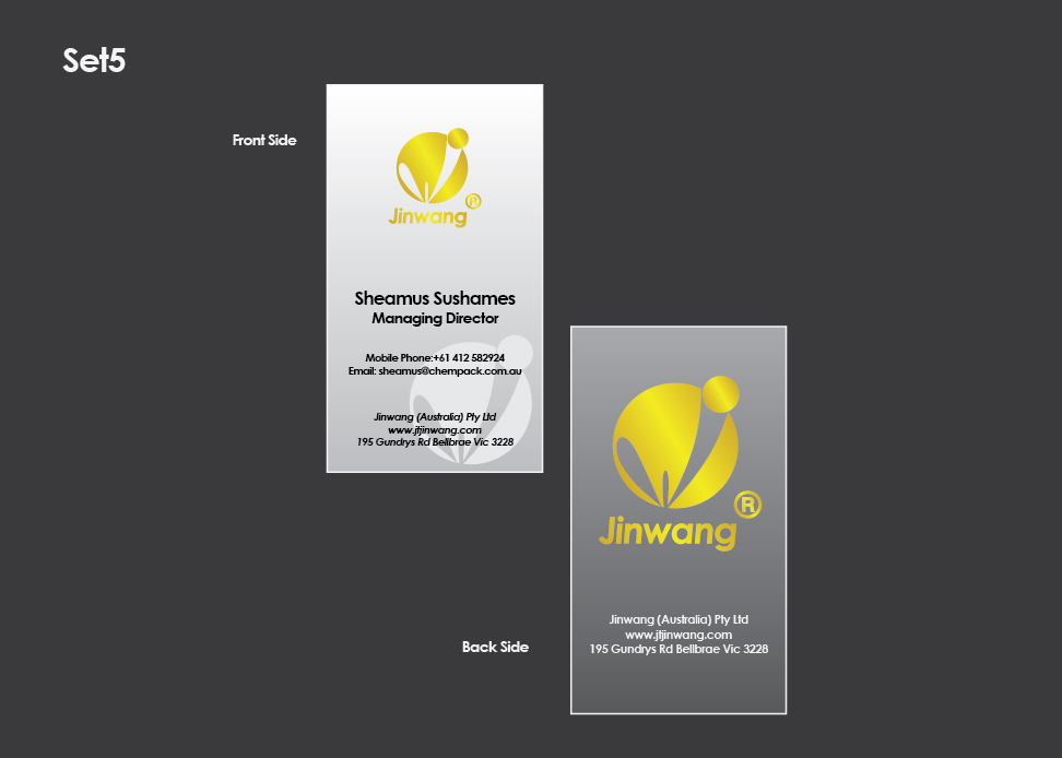 Diseño de Tarjeta de Presentación por inGenious para Jinwang (Australia) Pty Ltd | Diseño #1849532