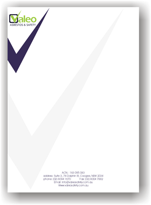 Letterhead Design by Joy for Valeo Asbestos & Safety | Design: #1827056