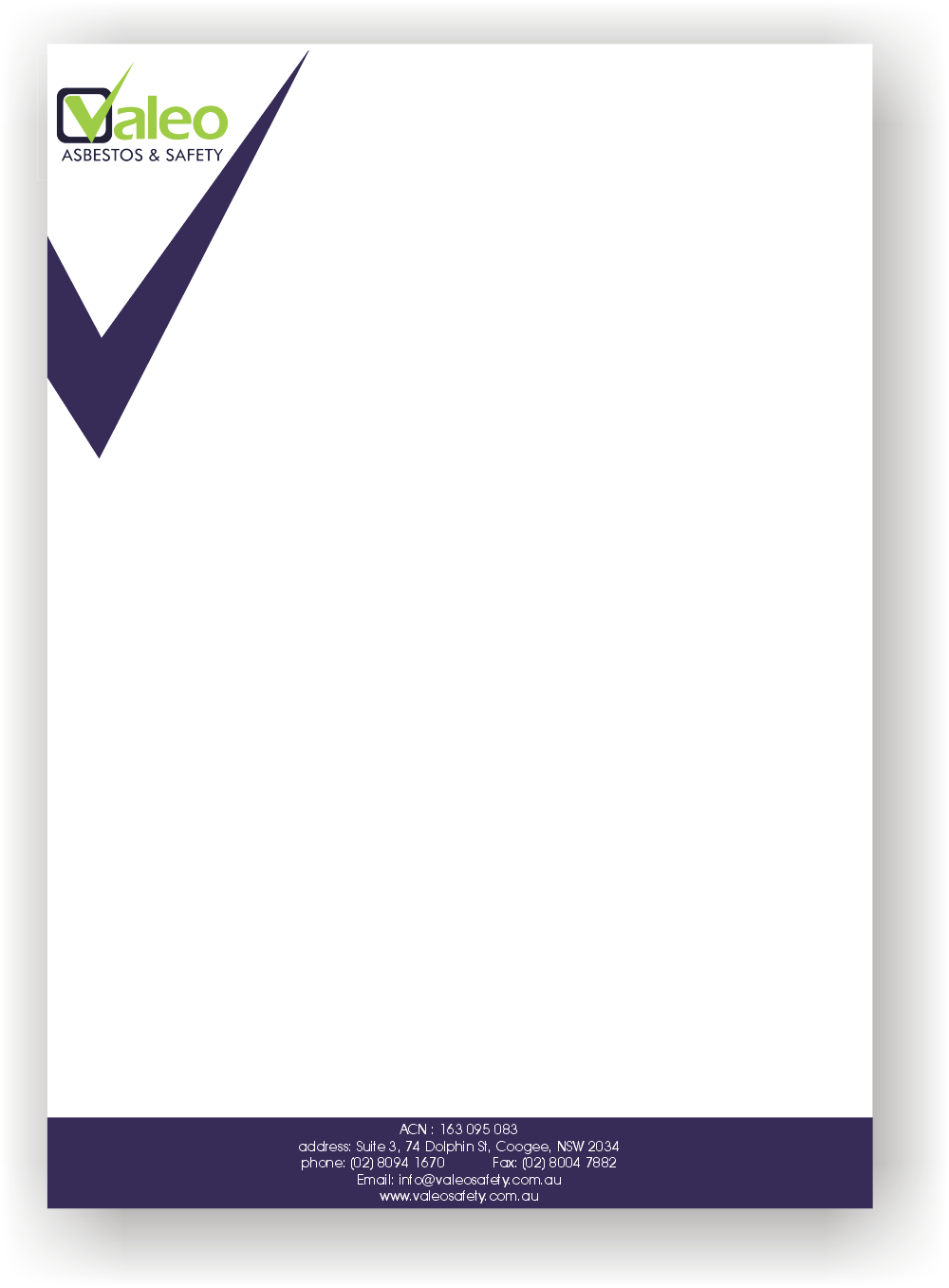 Letterhead Design by Joy for Valeo Asbestos & Safety | Design #1827110