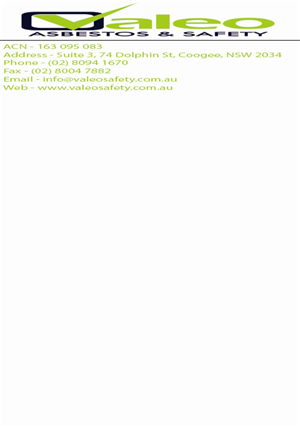 Letterhead Design by Exclusive4U for Valeo Asbestos & Safety | Design: #1828549