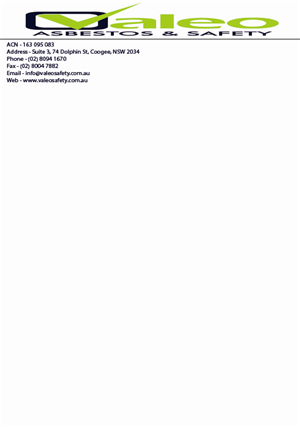 Letterhead Design by Exclusive4U for Valeo Asbestos & Safety | Design: #1828581