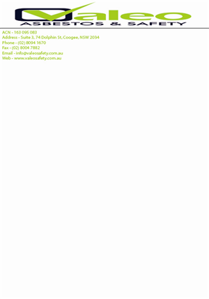 Letterhead Design by Exclusive4U for Valeo Asbestos & Safety | Design: #1828583