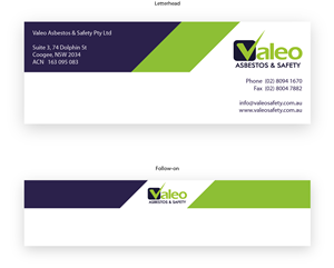 Letterhead Design by DE_Rocket for Valeo Asbestos & Safety | Design: #1827432
