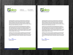 Letterhead Design by Atvento Graphics for Valeo Asbestos & Safety | Design: #1837574