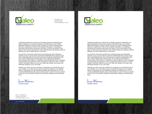 Letterhead Design by Atvento Graphics for Valeo Asbestos & Safety | Design: #1837594