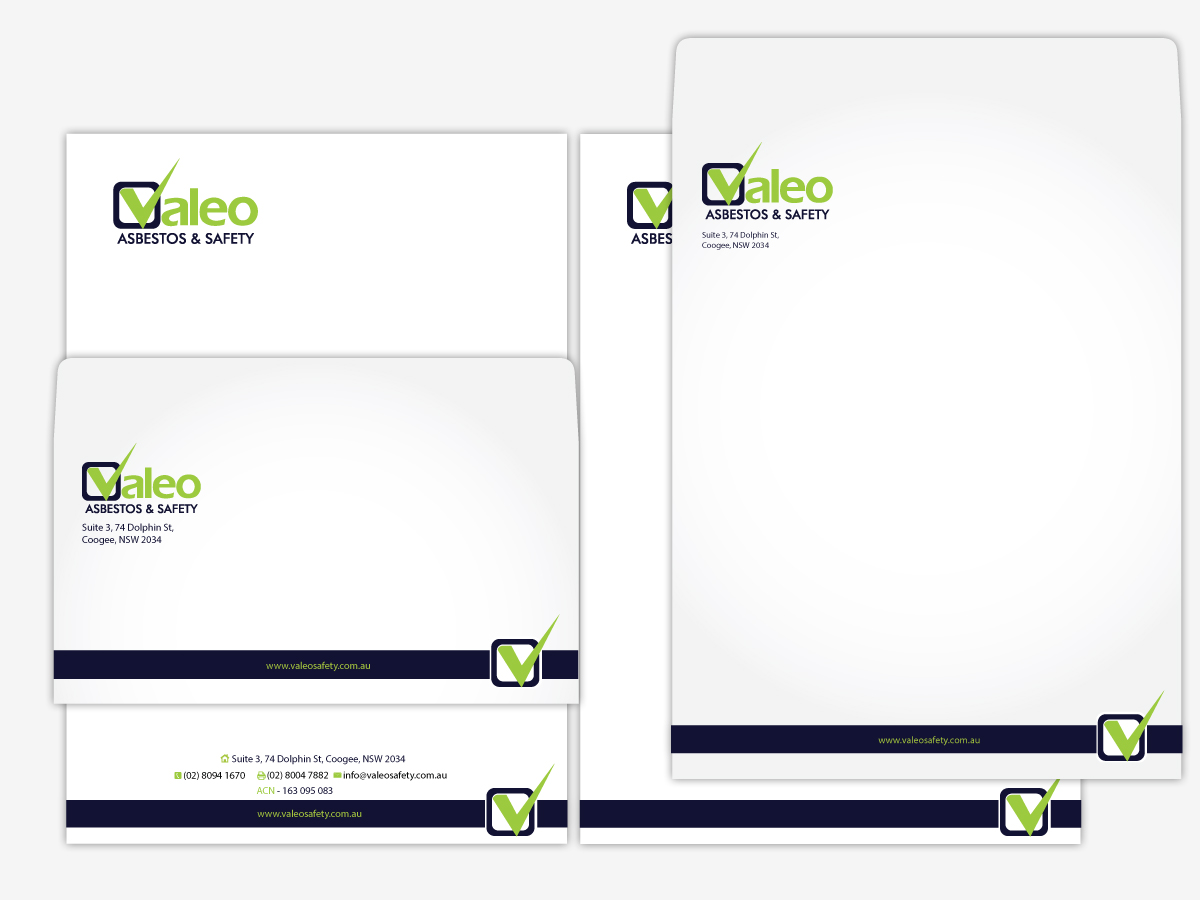 Letterhead Design by Viktorijan for Valeo Asbestos & Safety | Design #1845251