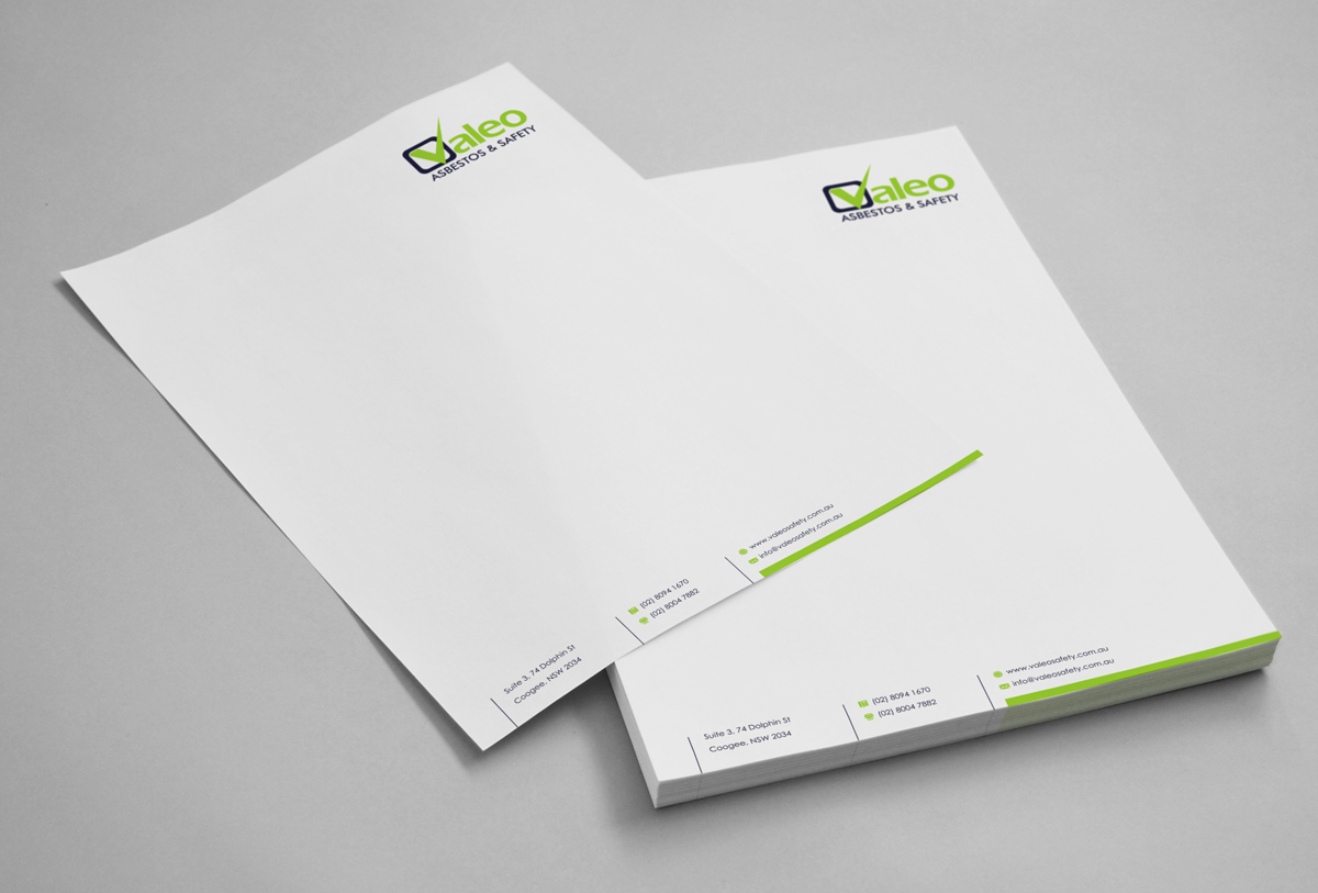 Diseño de Membrete por logodentity para Valeo Asbestos & Safety | Diseño #1828089