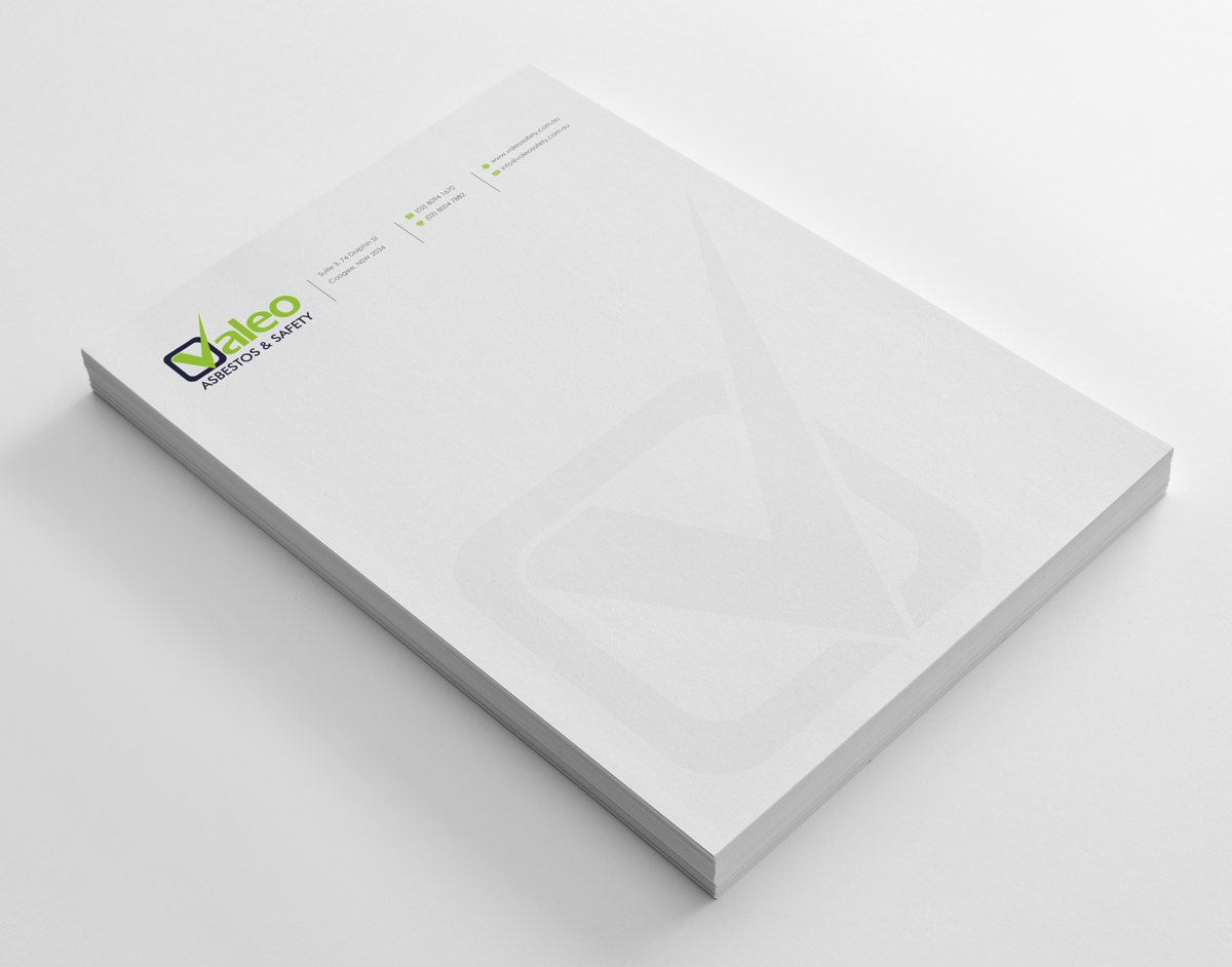 Diseño de Membrete por logodentity para Valeo Asbestos & Safety | Diseño #1828516