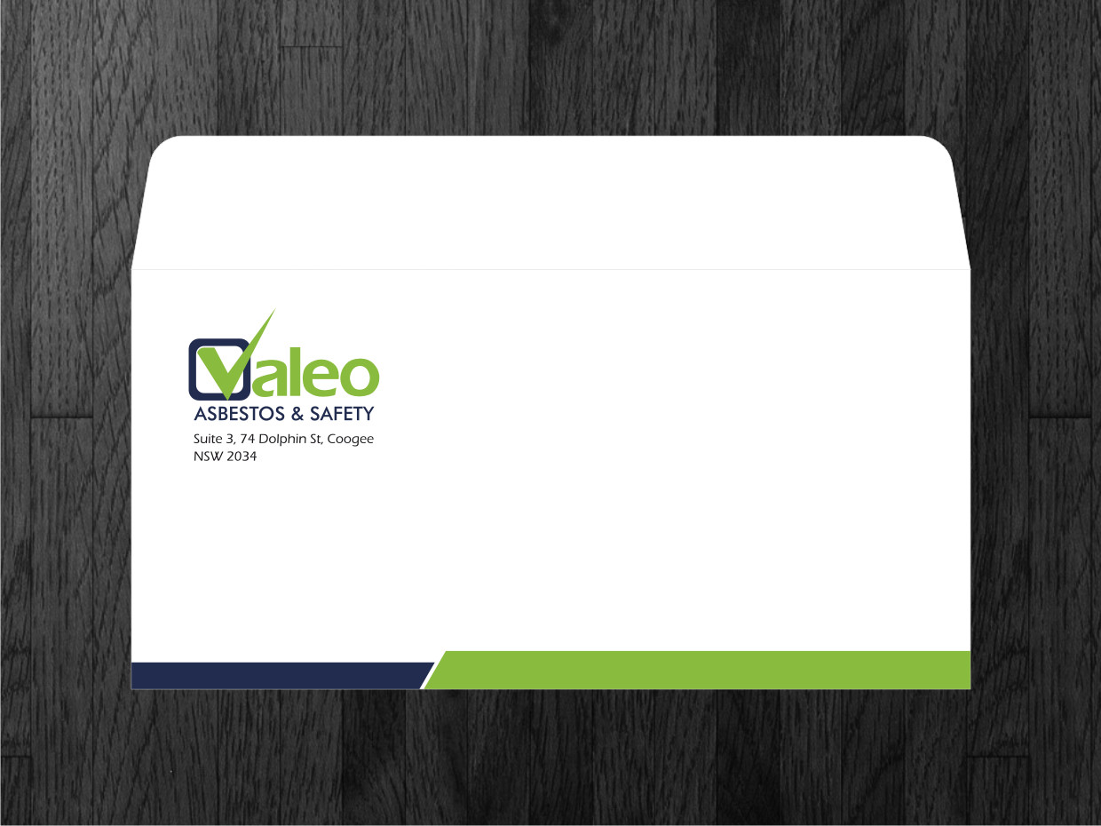 Envelope Design by Atvento Graphics for Valeo Asbestos & Safety | Design #1837384
