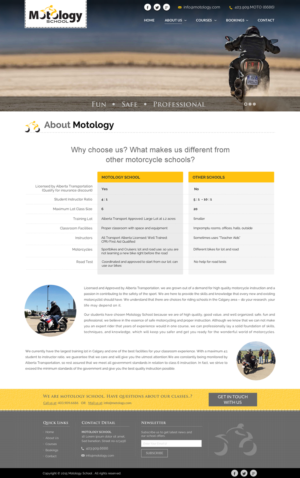 Motology School Wordpress Motorcycle School Business Website | Design Wordpress par Sbss