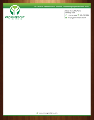 Letterhead Design by harmi_199 for Crownsprout Productions | Design: #7166496