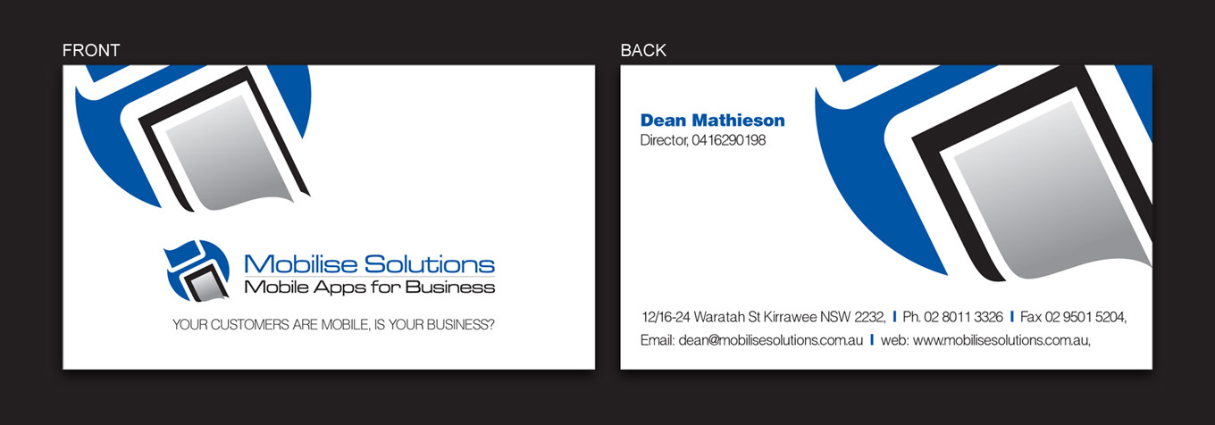 Design de Carte de Visite par tahir pour Mobilise Solutions | Design #1818130