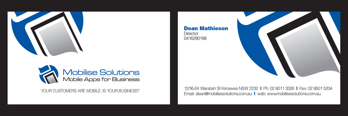Business Card Design by tahir for Mobilise Solutions | Design #1822759