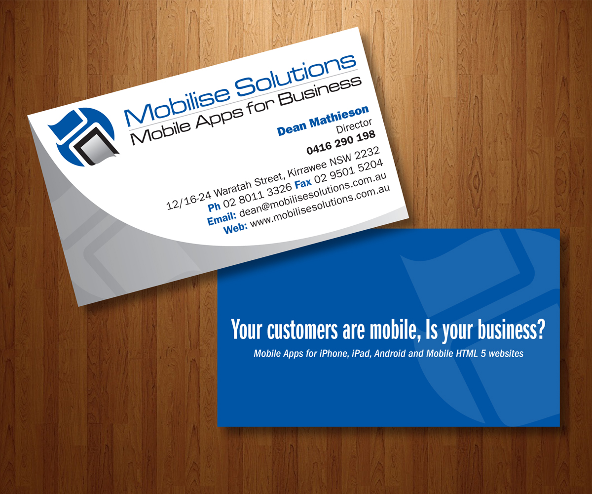 Design de Carte de Visite par Barb150869 pour Mobilise Solutions | Design : #1833256