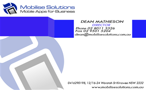 Design de Carte de Visite par Mqrwan92 pour Mobilise Solutions | Design : #1824568