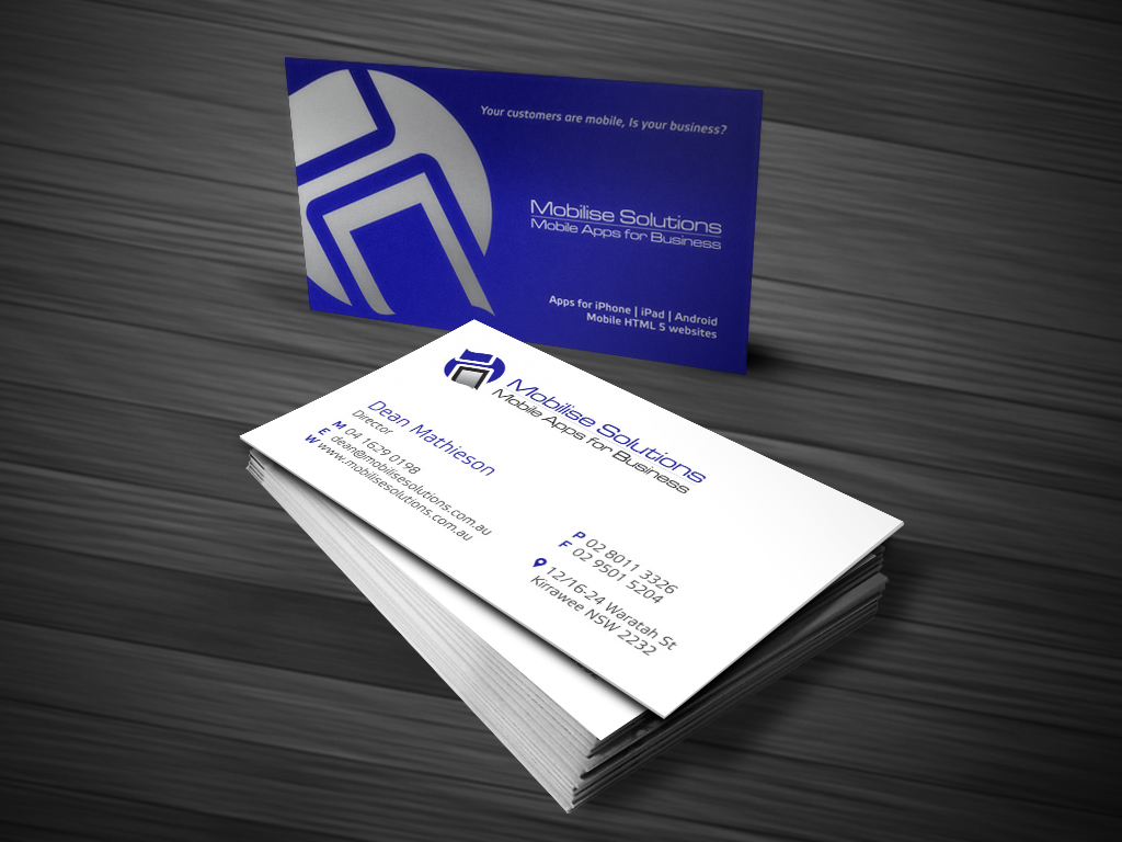 Diseño de Tarjeta de Presentación por Atvento Graphics para Mobilise Solutions | Diseño #1834477