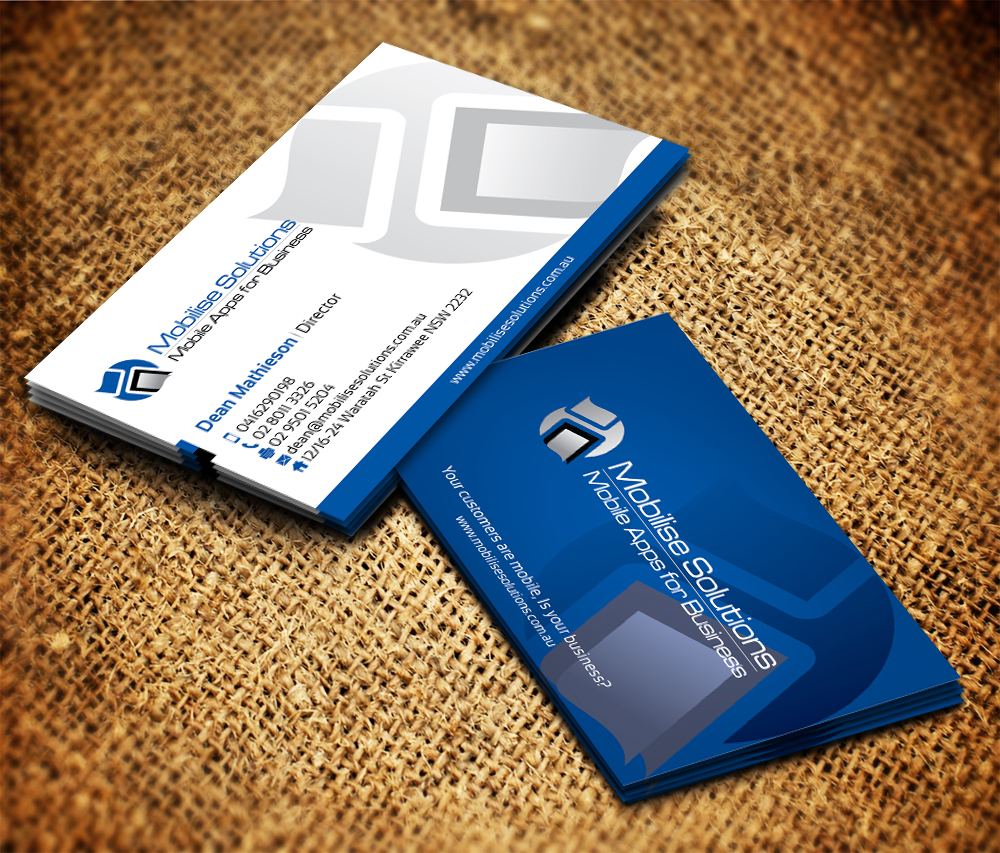 Design de Carte de Visite par Sarmishtha Chattopadhyay_loginchange pour Mobilise Solutions | Design #1822726