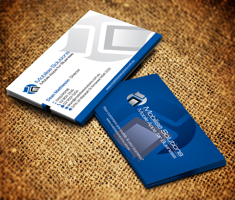 Design de Carte de Visite par Sarmishtha Chattopadhyay_loginchange pour Mobilise Solutions | Design #1822957