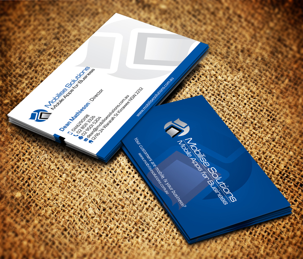 Design de Carte de Visite par Sarmishtha Chattopadhyay_loginchange pour Mobilise Solutions | Design #1822985