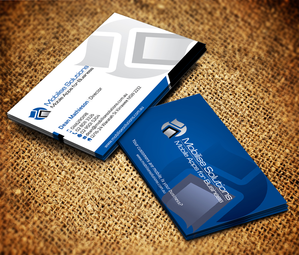 Design de Carte de Visite par Sarmishtha Chattopadhyay_loginchange pour Mobilise Solutions | Design #1831094
