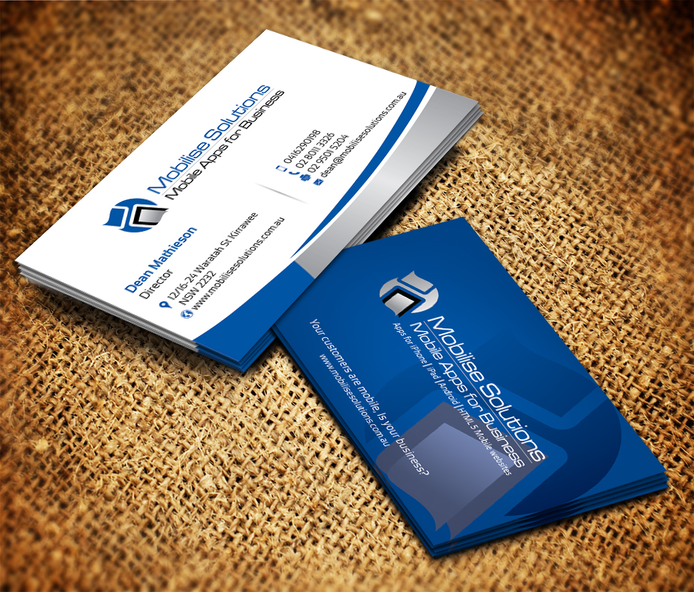 Design de Carte de Visite par Sarmishtha Chattopadhyay_loginchange pour Mobilise Solutions | Design #1833872