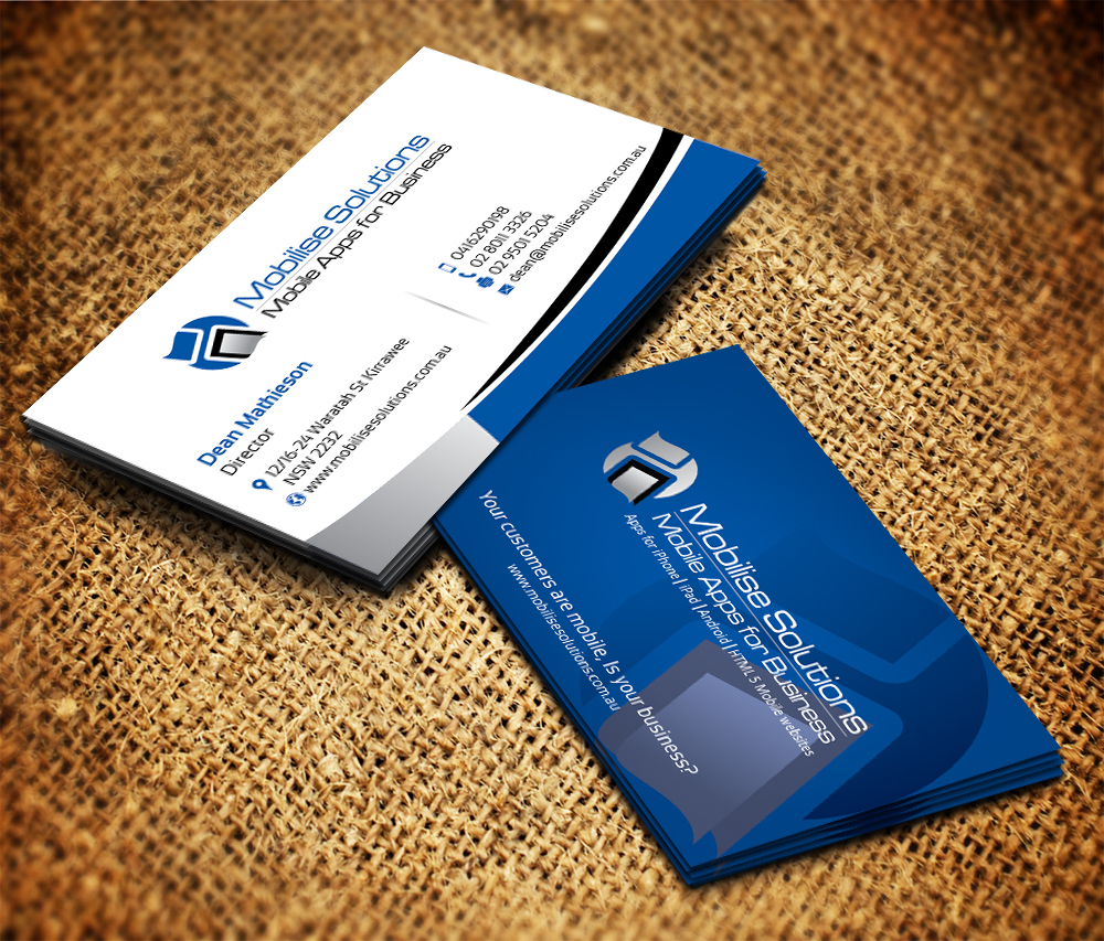 Design de Carte de Visite par Sarmishtha Chattopadhyay_loginchange pour Mobilise Solutions | Design #1834248