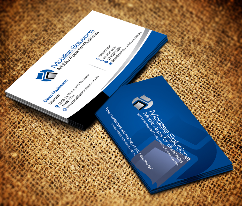 Design de Carte de Visite par Sarmishtha Chattopadhyay_loginchange pour Mobilise Solutions | Design #1834257