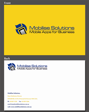 Design de Carte de Visite par Shaders99 pour Mobilise Solutions | Design : #1822502