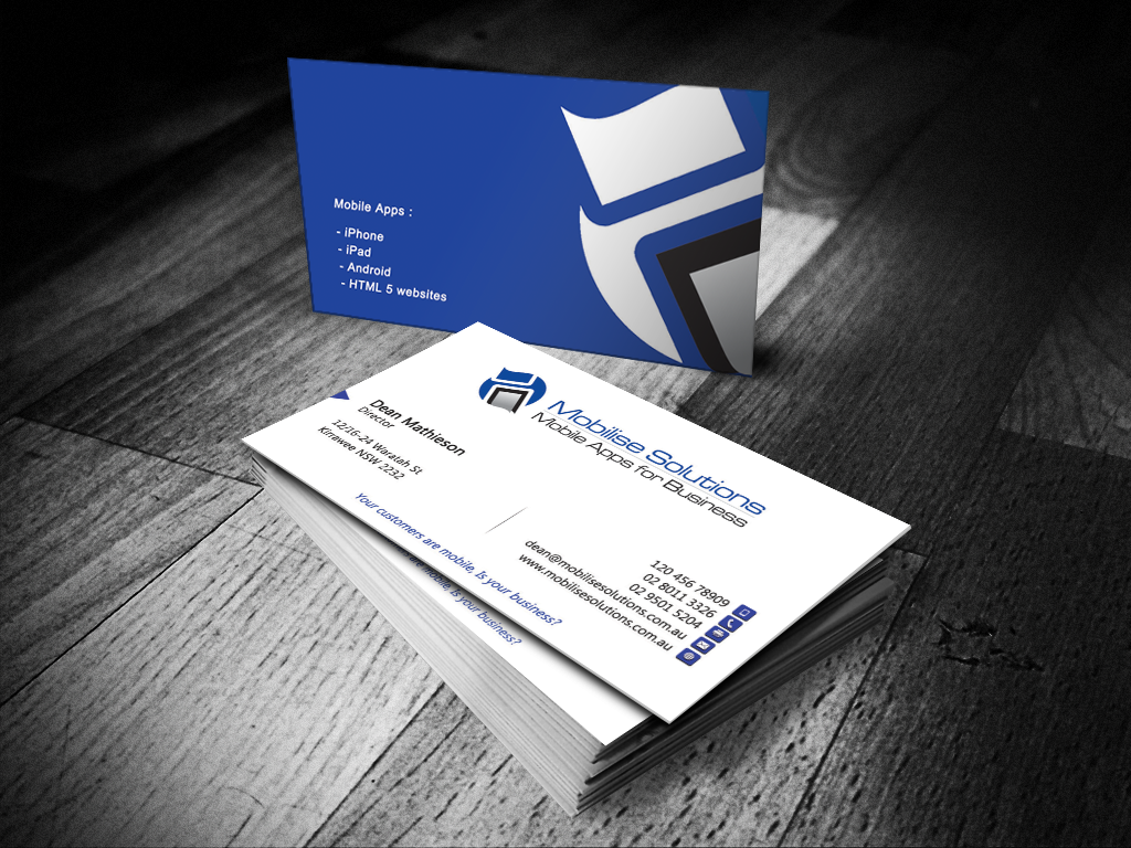Design de Carte de Visite par Sarah Mathews pour Mobilise Solutions | Design #1833480