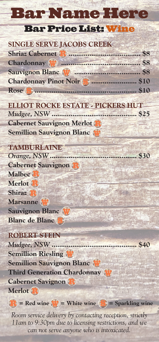 Menu Design by Bazzie L for Hudson Design | Design #1831144